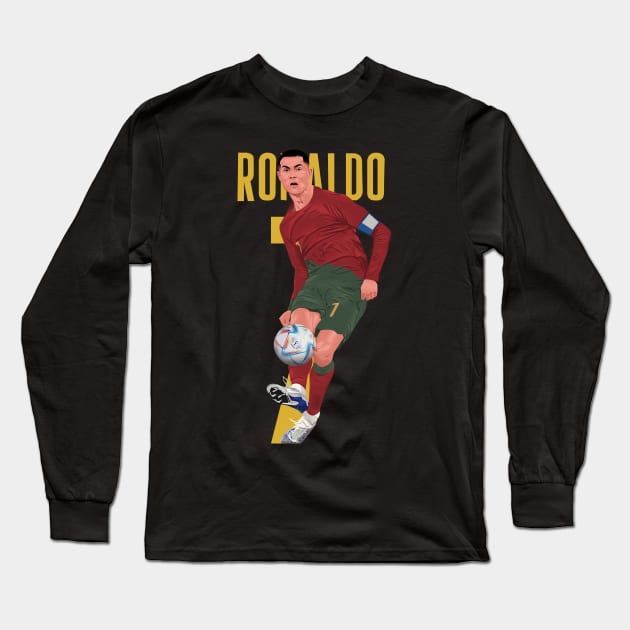 Cristiano Ronaldo Portugal Long Sleeve T-Shirt by Arissetyo